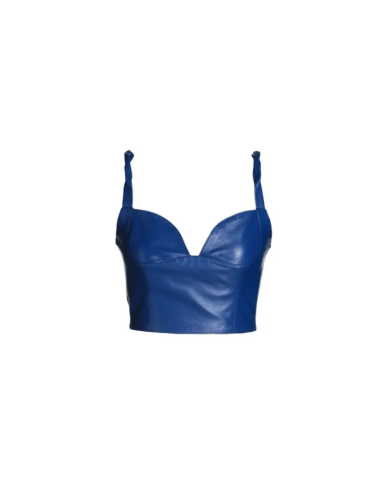 8 by Yoox LEATHER BRALLETTE TOP - TOPS - Topsauf YOOX.COM Blau