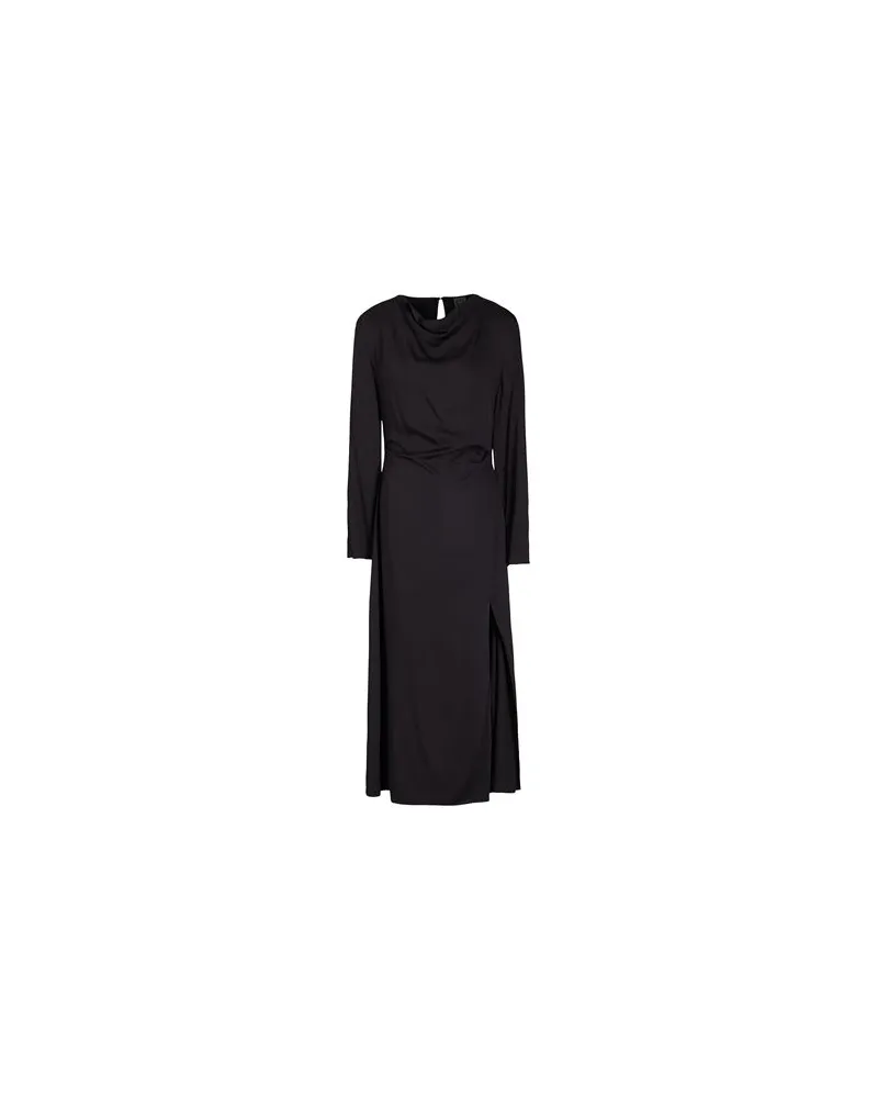 8 by Yoox L/SLEEVE FRONT SPLIT MIDI DRESS  - KLEIDER - Midi-Kleiderauf YOOX.COM Schwarz