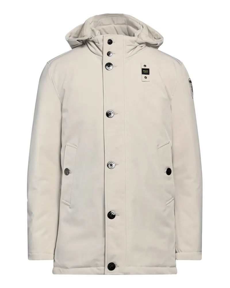 Blauer Pufferjacke & Daunenjacke Beige