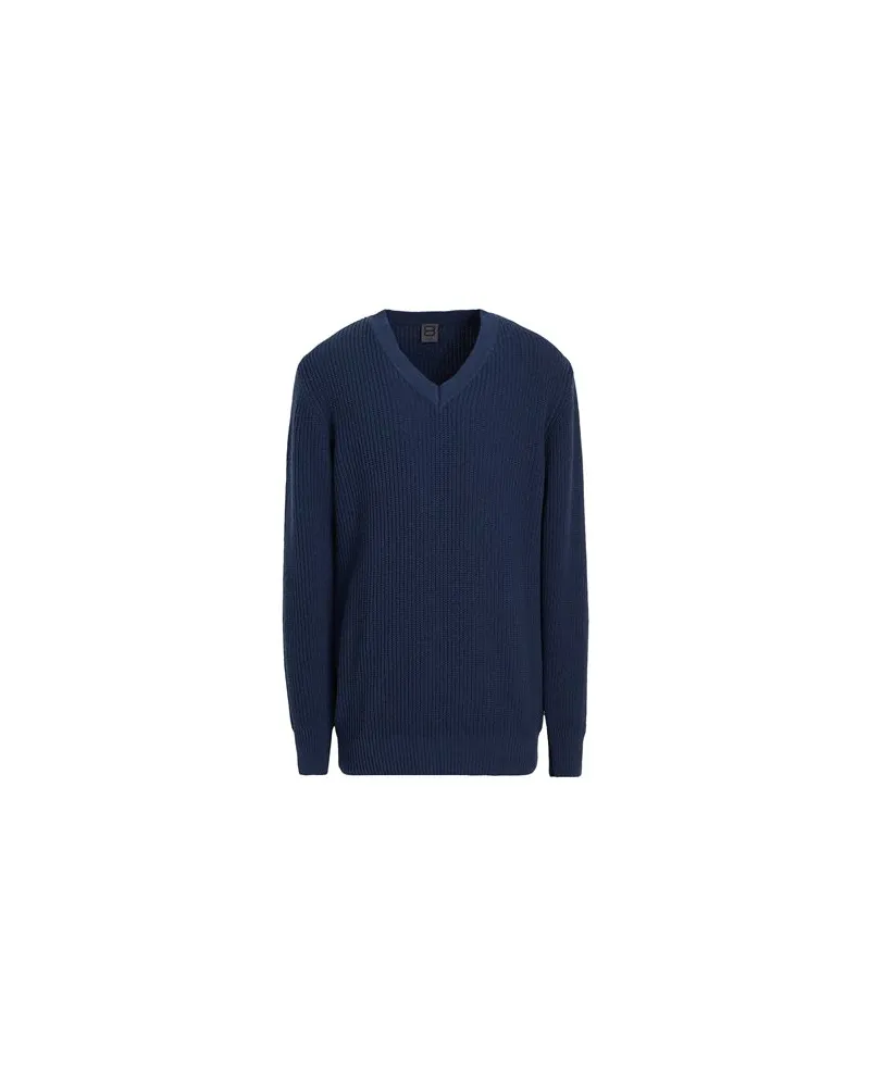 8 by Yoox ORGANIC COTTON RIB KNIT REGULAR FIT V-NECK  - STRICKWAREN - Pulloverauf YOOX.COM Nachtblau