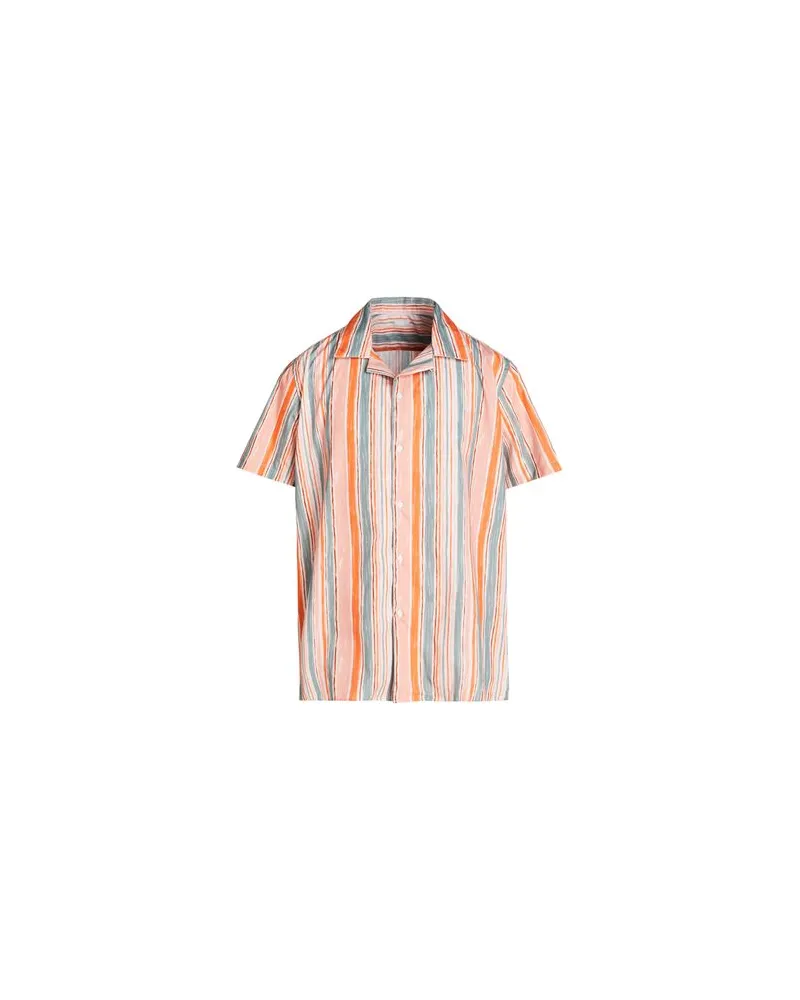 8 by Yoox PRINTED CAMP-COLLAR SLEEVE OVERSIZE SHIRT  - TOPS - Hemdenauf YOOX.COM Lachs