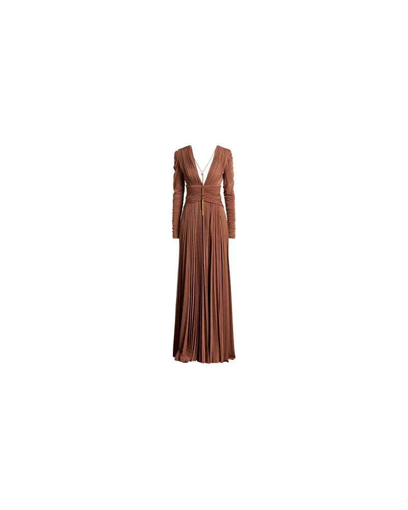 Elisabetta Franchi KLEIDER - Maxi-Kleiderauf YOOX.COM Hellbraun