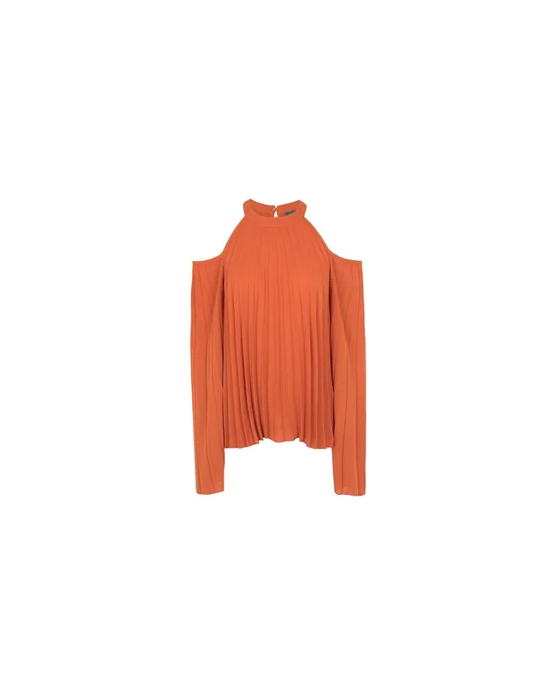 8 by Yoox PLEATED CUT-OUT BLOUSE   - TOPS - Topsauf YOOX.COM Rostrot