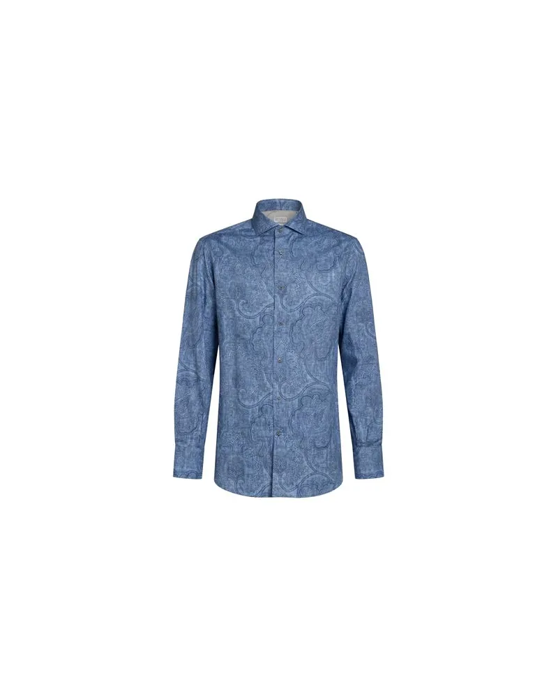 Brunello Cucinelli TOPS - Hemdenauf YOOX.COM Blau