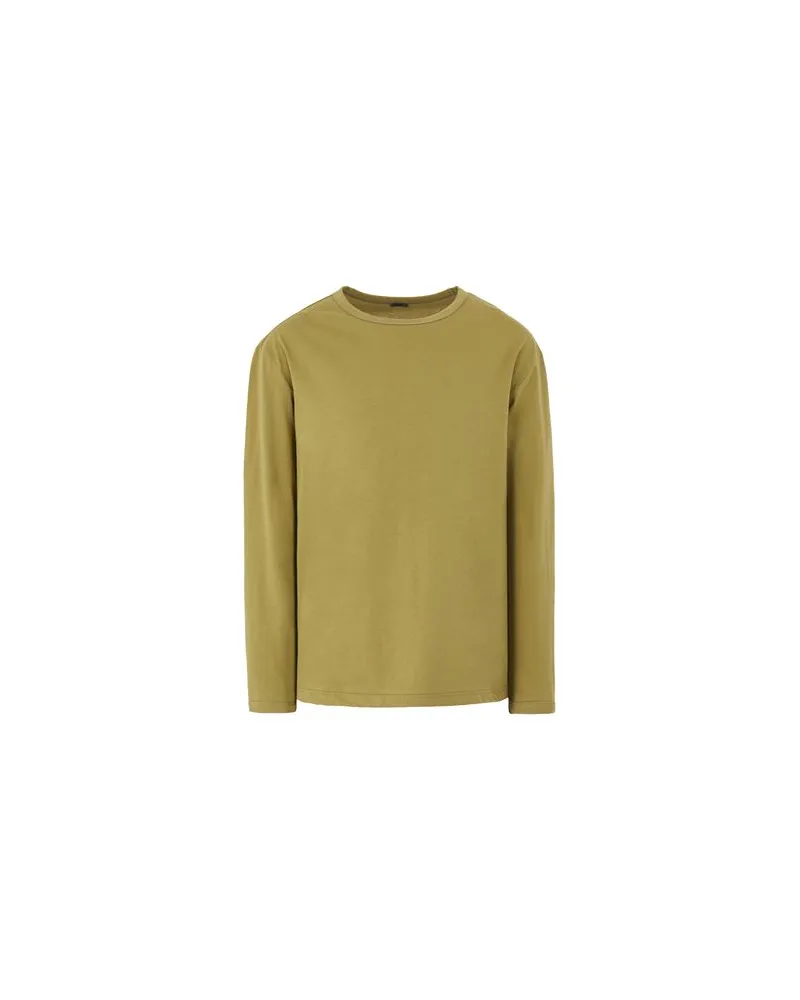 8 by Yoox ORGANIC COTTON BASIC L/SLEEVE T-SHIRT  - TOPS - T-shirtsauf YOOX.COM Militärgrün