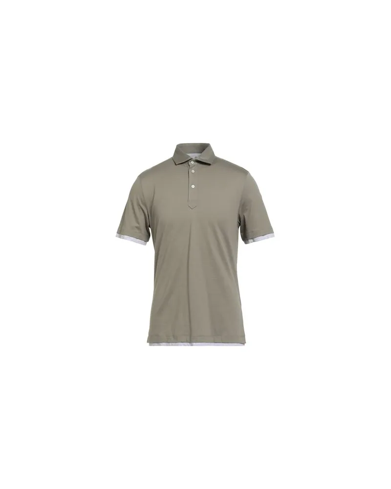 Brunello Cucinelli TOPS - Poloshirtsauf YOOX.COM Militärgrün