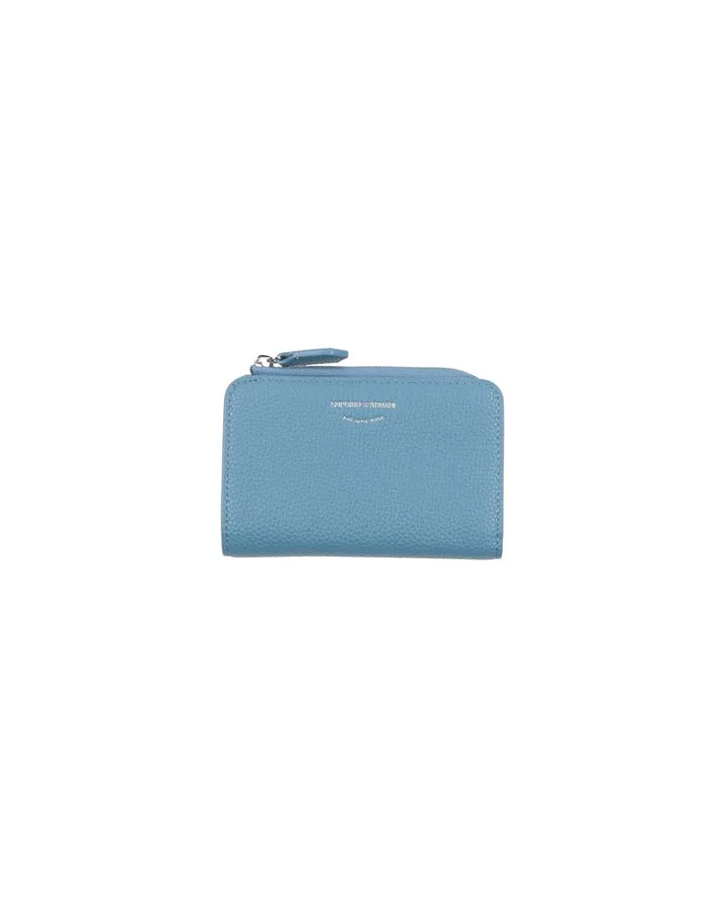 Emporio Armani Kleinlederwaren - Brieftaschenauf YOOX.COM Taubenblau