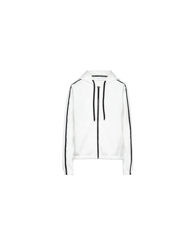 Calvin Klein HYBRID ZIP THROUGH HOODIE  - TOPS - Sweatshirtsauf YOOX.COM Weiß