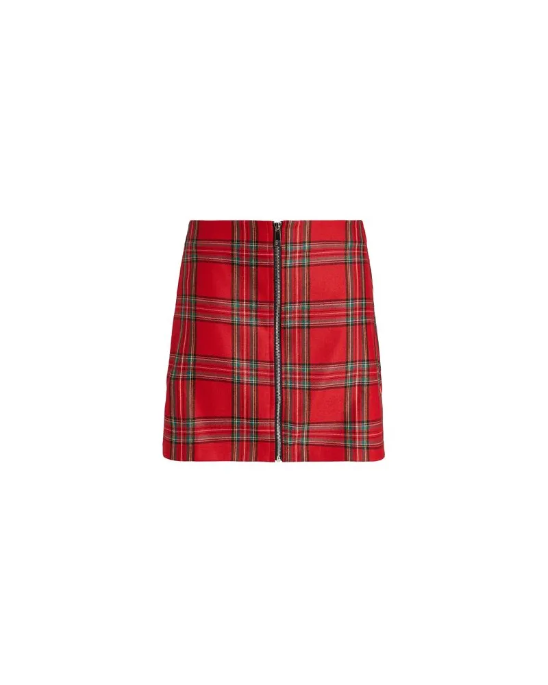8 by Yoox ZIP-FRONT CHECK MINI SKIRT  - HOSEN & RÖCKE - Miniröckeauf YOOX.COM Rot