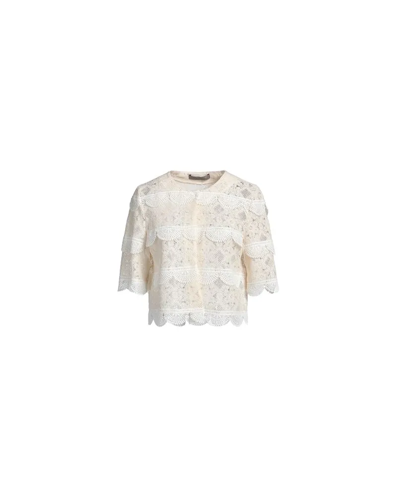 D.EXTERIOR STRICKWAREN - Strickjackenauf YOOX.COM Cremeweiß