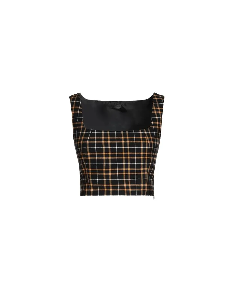 8 by Yoox FLANNEL CHECKED TOP - TOPS - Topsauf YOOX.COM Schwarz