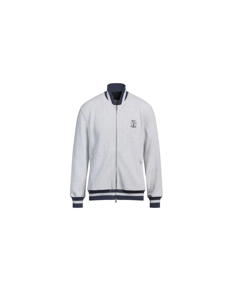 Brunello Cucinelli STRICKWAREN - Strickjackenauf YOOX.COM Hellgrau