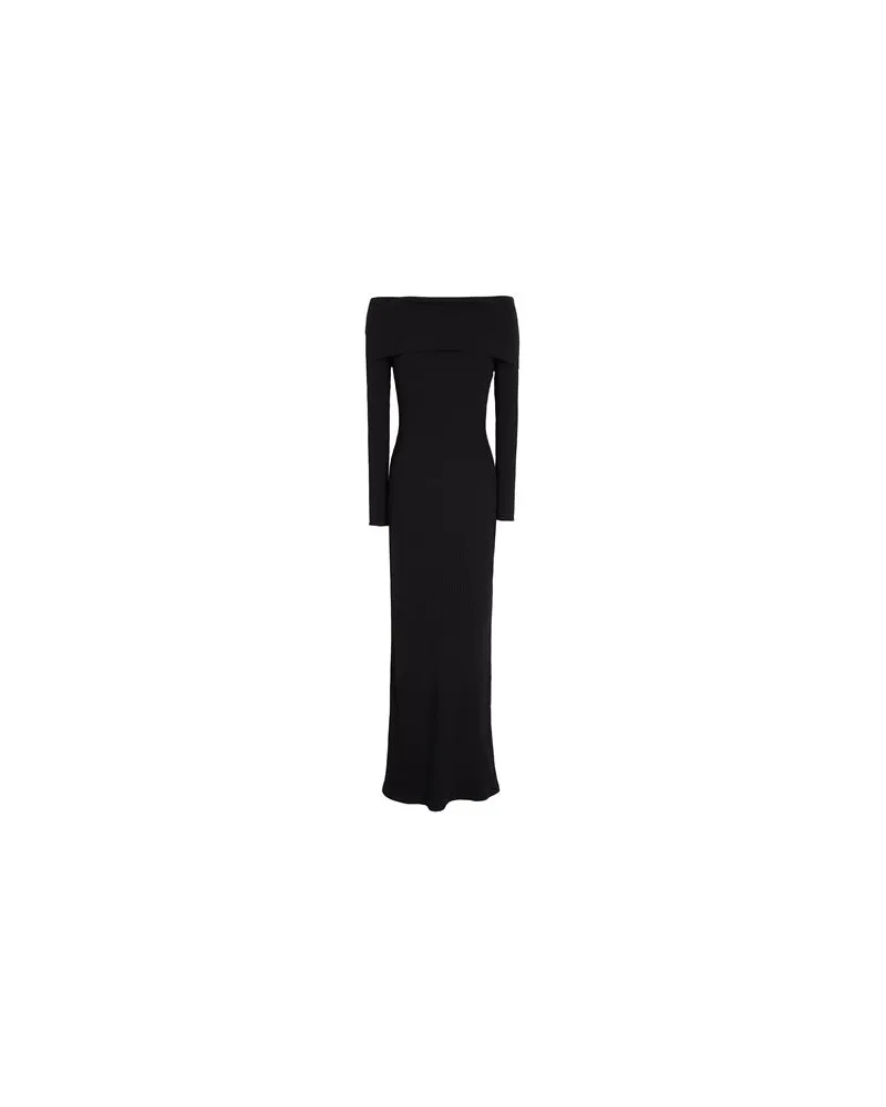 8 by Yoox RIBBED OFF-SHOULDER MAXI DRESS  - KLEIDER - Maxi-Kleiderauf YOOX.COM Schwarz