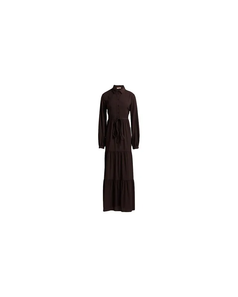 Twin-Set KLEIDER - Maxi-Kleiderauf YOOX.COM Dunkelbraun