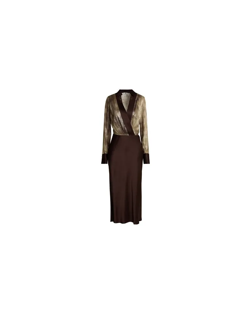 Elisabetta Franchi KLEIDER - Midi-Kleiderauf YOOX.COM Schokobraun
