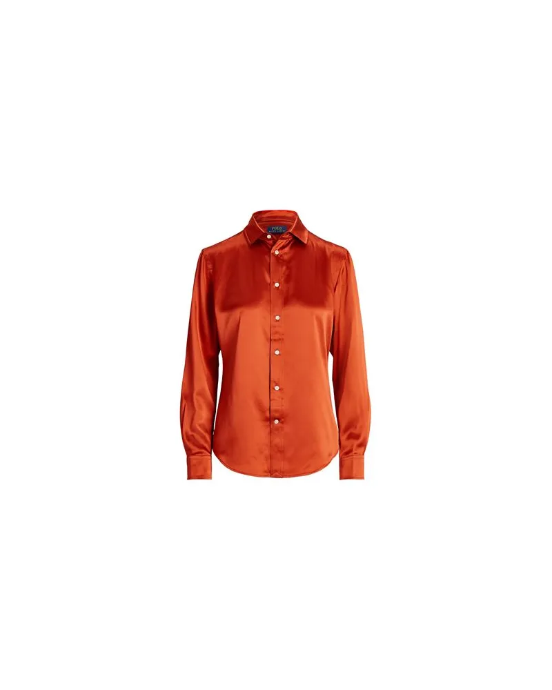 Ralph Lauren MULBERRY SILK SHIRT  - TOPS - Hemdenauf YOOX.COM Rostrot