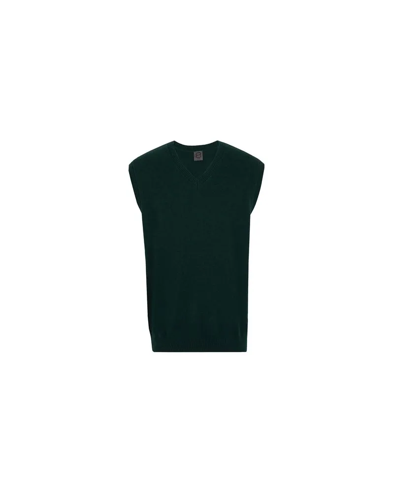 8 by Yoox ORGANIC COTTON-CACHEMERE BLEND KNITWEAR S/LESS V-NECK - STRICKWAREN - Pulloverauf YOOX.COM Dunkelgrün