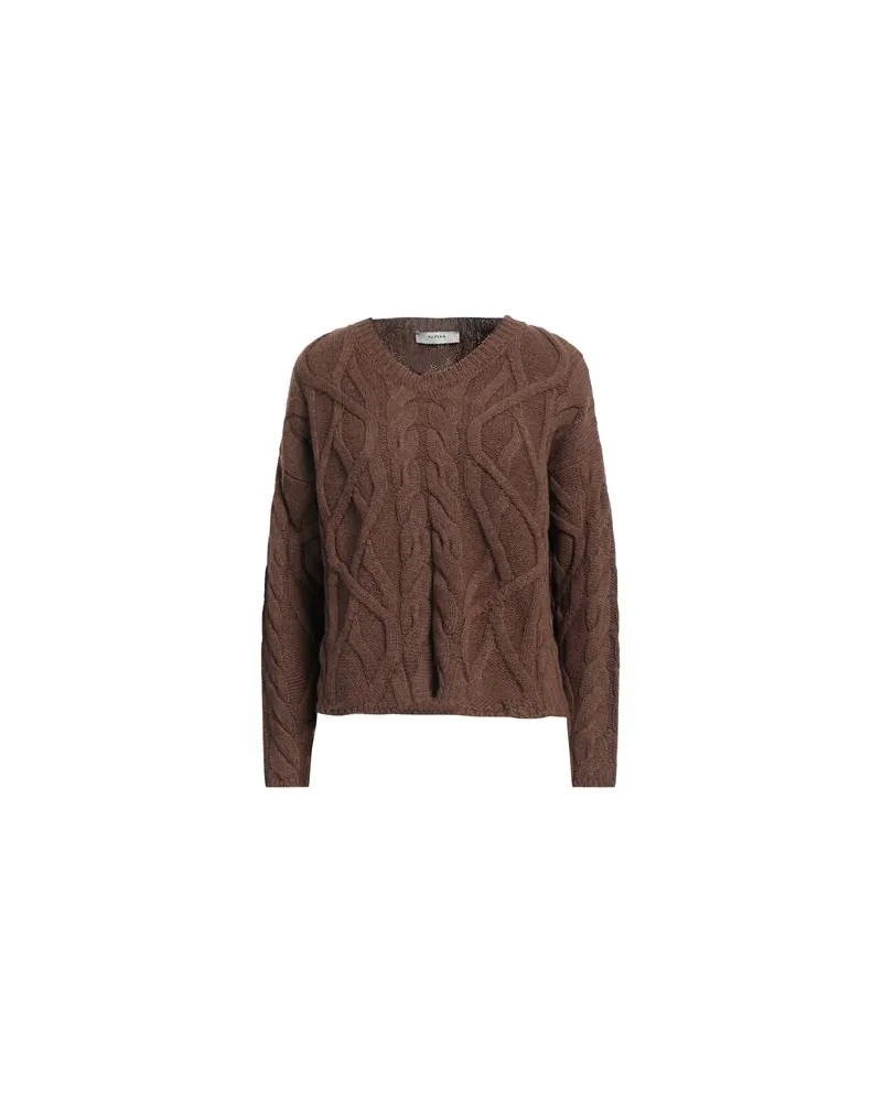 Alpha Studio STRICKWAREN - Pulloverauf YOOX.COM Schokobraun