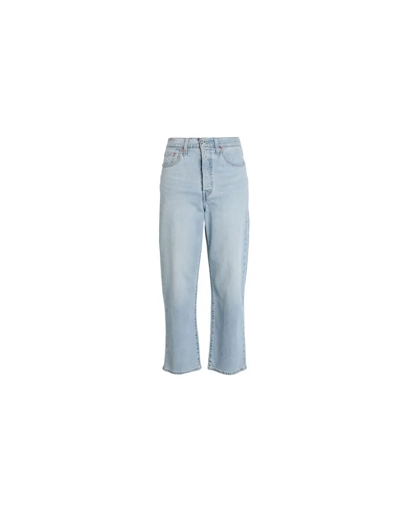 Levi's RIBCAGE STRAIGHT ANKLE LIGHT INDIGO - FLAT FINISH - HOSEN & RÖCKE - Jeanshosenauf YOOX.COM Blau