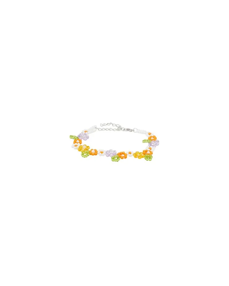 8 by Yoox FLORAL BEADED BRACELET  - SCHMUCK und UHREN - Armbänderauf YOOX.COM Orange