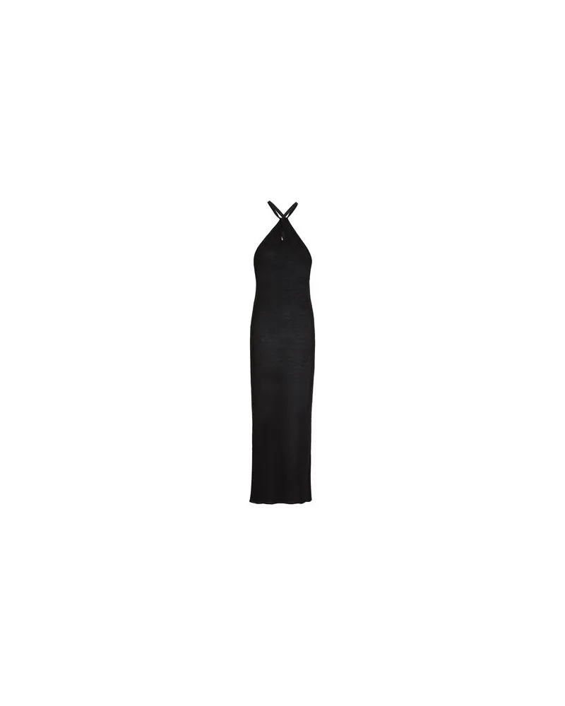 8 by Yoox KNITTED TWIST AND TURN MIDI DRESS  - KLEIDER - Maxi-Kleiderauf YOOX.COM Schwarz