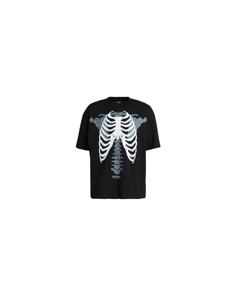 Phobia Archive T-SHIRT WITH WHITE SKELETON   - TOPS - T-shirtsauf YOOX.COM Schwarz