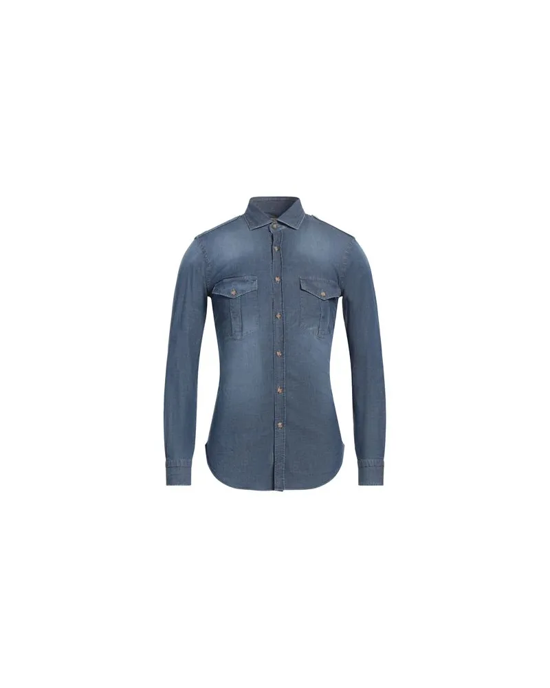 BARBA DANDY LIFE - TOPS - Jeanshemdenauf YOOX.COM Blau