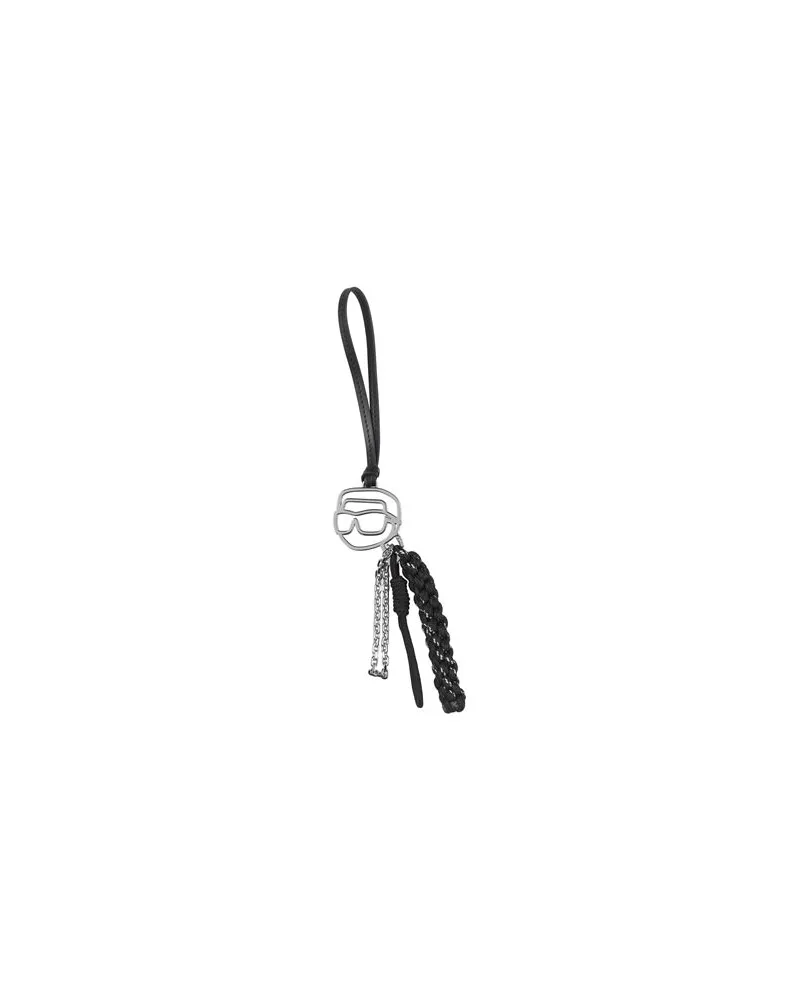 Karl Lagerfeld IKON OUTLINE ROPE KEYCHAIN  - Kleinlederwaren - Schlüsselanhängerauf YOOX.COM Schwarz