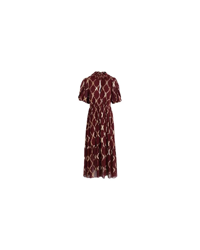 Tommy Hilfiger THL FESTIVE CREST MIDI DRESS   - KLEIDER - Maxi-Kleiderauf YOOX.COM Bordeaux