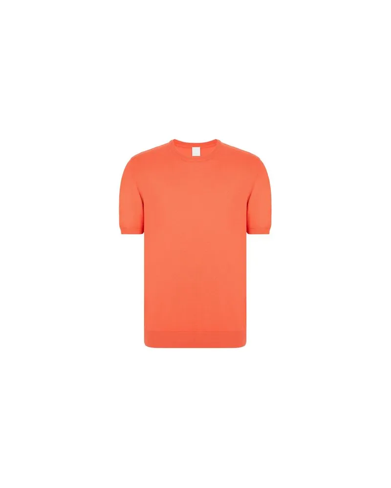 8 by Yoox ORGANIC-COTTON REGULAR-FIT KNIT T-SHIRT  - STRICKWAREN - Pulloverauf YOOX.COM Orange
