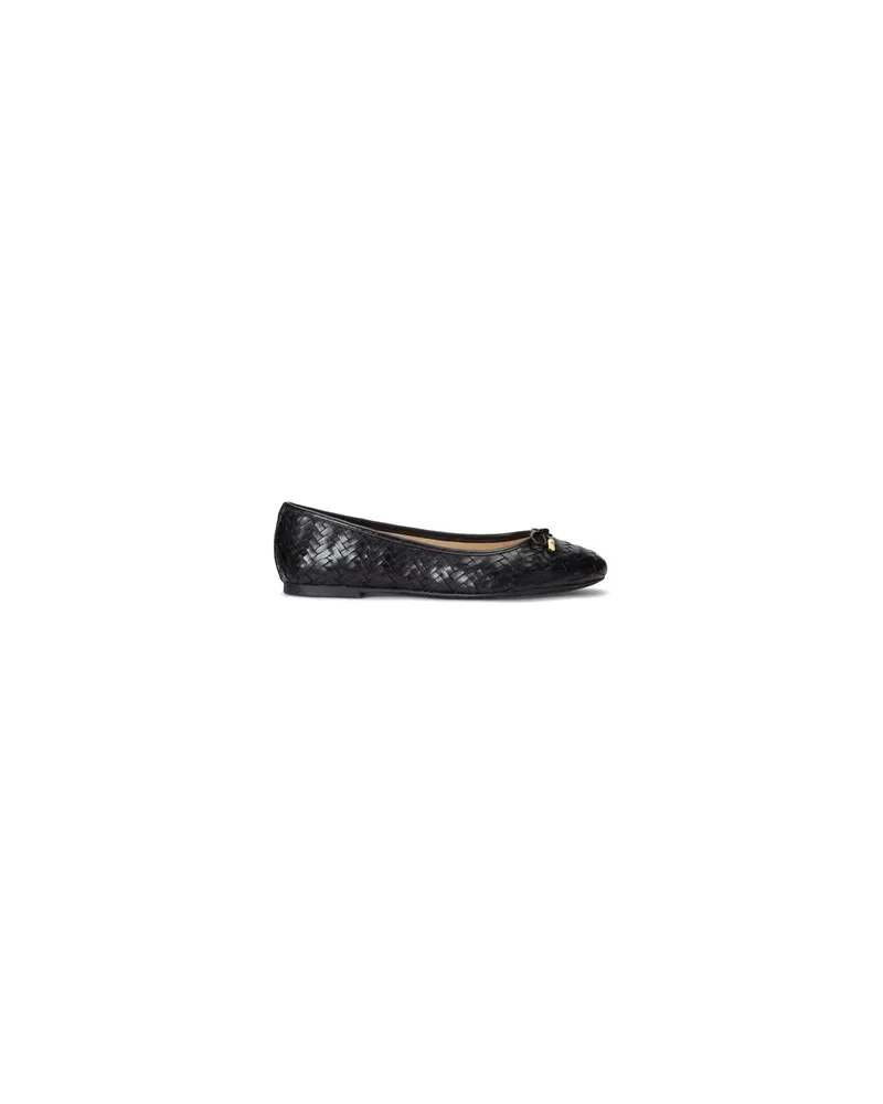Ralph Lauren JAYNA WOVEN LEATHER FLAT  - SCHUHE - Ballerinasauf YOOX.COM Schwarz