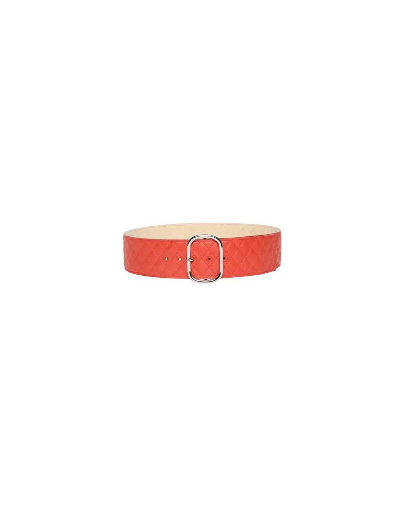8 by Yoox LEATHER QUILTED METALLIC BUCKLE BELT  - Kleinlederwaren - Gürtelauf YOOX.COM Koralle