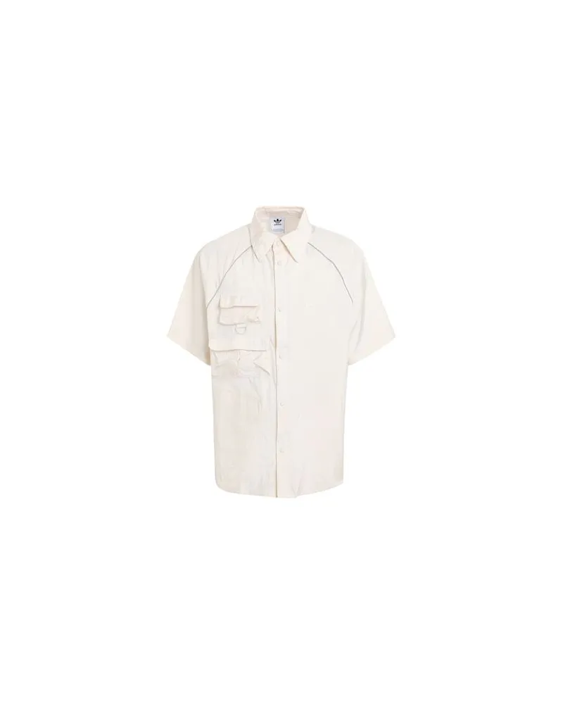 adidas SS OVERSHIRT   - SS OVERSHIRT - TOPS - Hemdenauf YOOX.COM Elfenbein