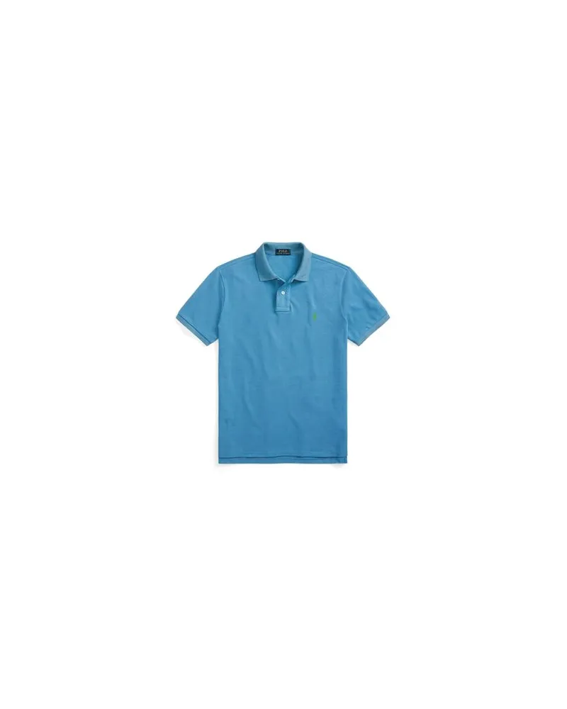 Ralph Lauren CUSTOM SLIM FIT MESH POLO SHIRT  - TOPS - Poloshirtsauf YOOX.COM Taubenblau