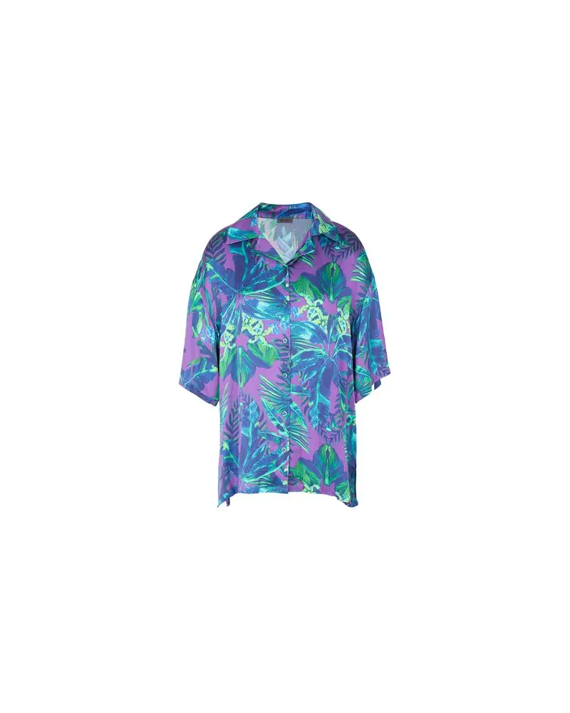 8 by Yoox PRINTED VISCOSE BOWLING SHIRT  - TOPS - Hemdenauf YOOX.COM Pflaume