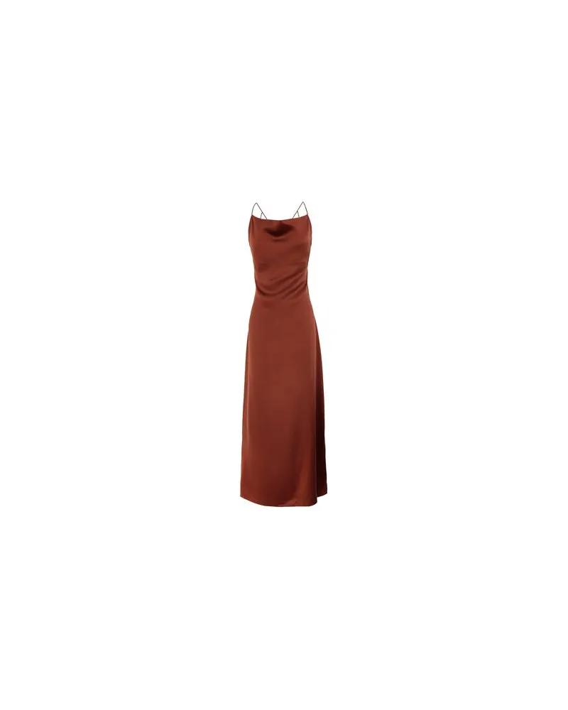 8 by Yoox SILK OPEN-BACK WOVEN LONG DRESS   - KLEIDER - Maxi-Kleiderauf YOOX.COM Braun