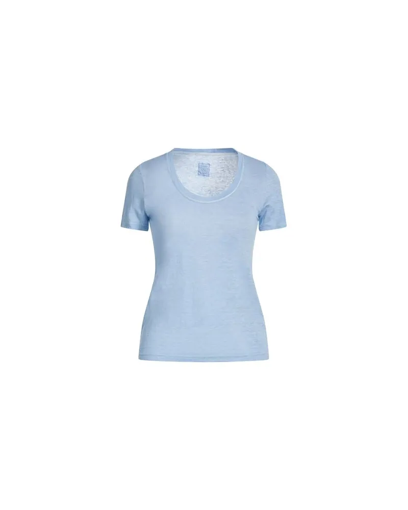 120% Lino TOPS - T-shirtsauf YOOX.COM Hellblau