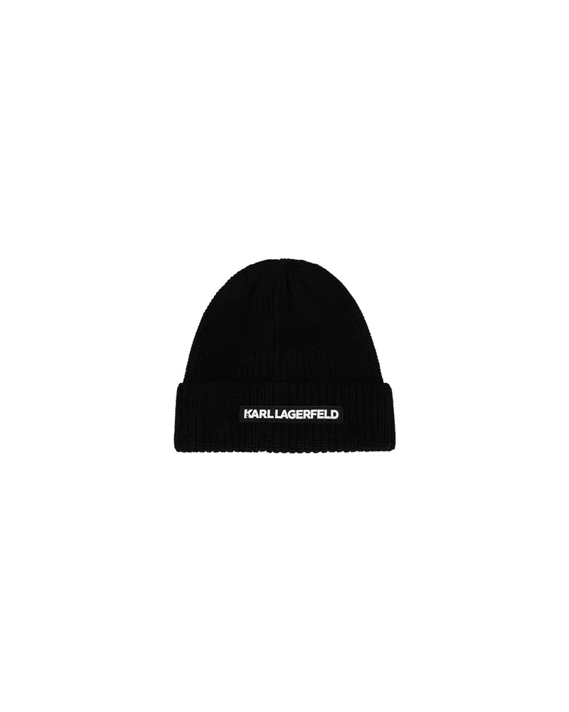 Karl Lagerfeld ESSENTIAL KNIT BEANIE  - ACCESSOIRES - Mützen & Hüteauf YOOX.COM Schwarz