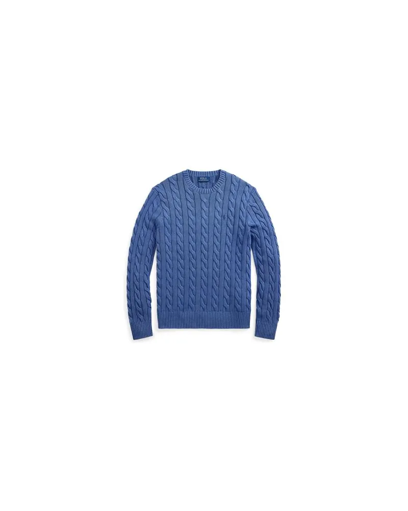 Ralph Lauren CABLE-KNIT GARMENT-DYED COTTON SWEATER  - STRICKWAREN - Pulloverauf YOOX.COM Taubenblau