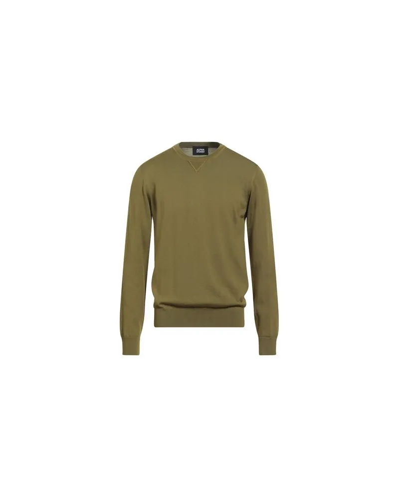Alpha Studio STRICKWAREN - Pulloverauf YOOX.COM Militärgrün