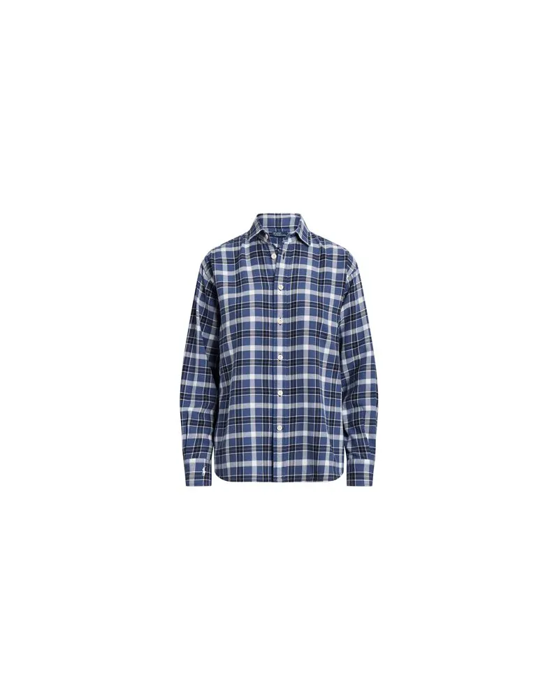 Ralph Lauren RELAXED FIT PLAID COTTON SHIRT  - TOPS - Hemdenauf YOOX.COM Blau