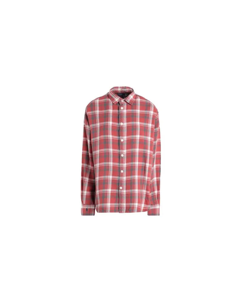 Ralph Lauren RELAXED FIT PLAID COTTON SHIRT  - TOPS - Hemdenauf YOOX.COM Ziegelrot