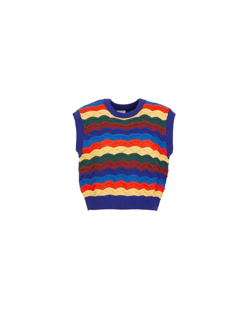 8 by Yoox RAINBOW KNIT VEST - STRICKWAREN - Pulloverauf YOOX.COM Blau