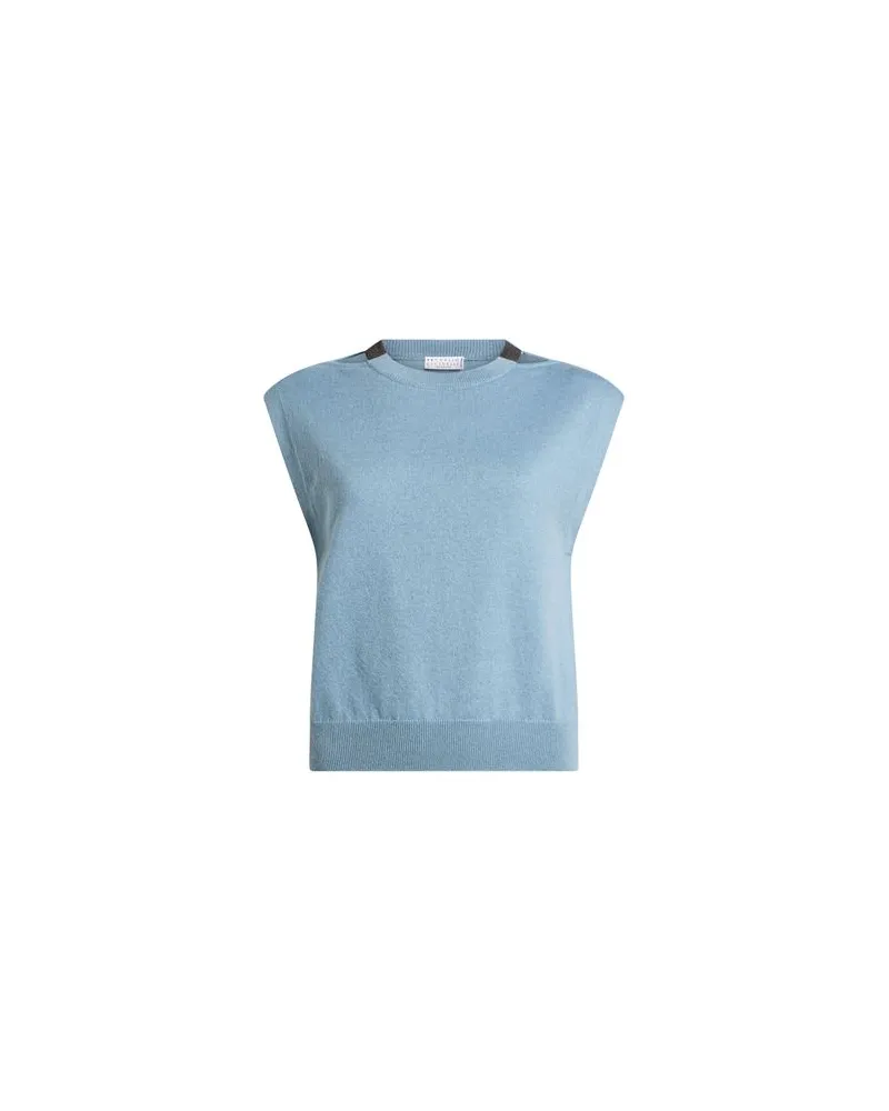 Brunello Cucinelli STRICKWAREN - Pulloverauf YOOX.COM Hellblau