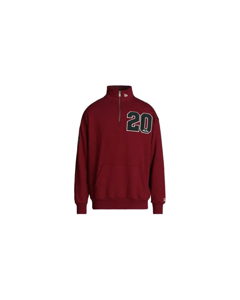 New Era NE LIFESTYLE QUARTER ZIP   - NE LIFESTYLE QUARTER ZIP - TOPS - Sweatshirtsauf YOOX.COM Bordeaux