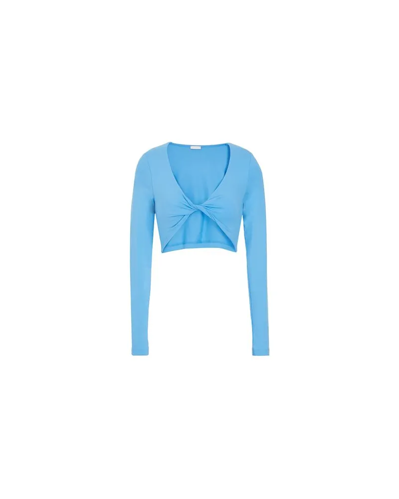 8 by Yoox VISCOSE JERSEY FRONT TWIST TOP  - TOPS - Topsauf YOOX.COM Hellblau