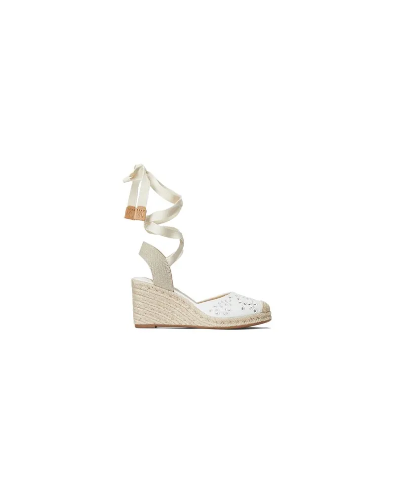 Ralph Lauren PAISLEE EYELET NAPPA LEATHER ESPADRILLE  - SCHUHE - Espadrillesauf YOOX.COM Weiß