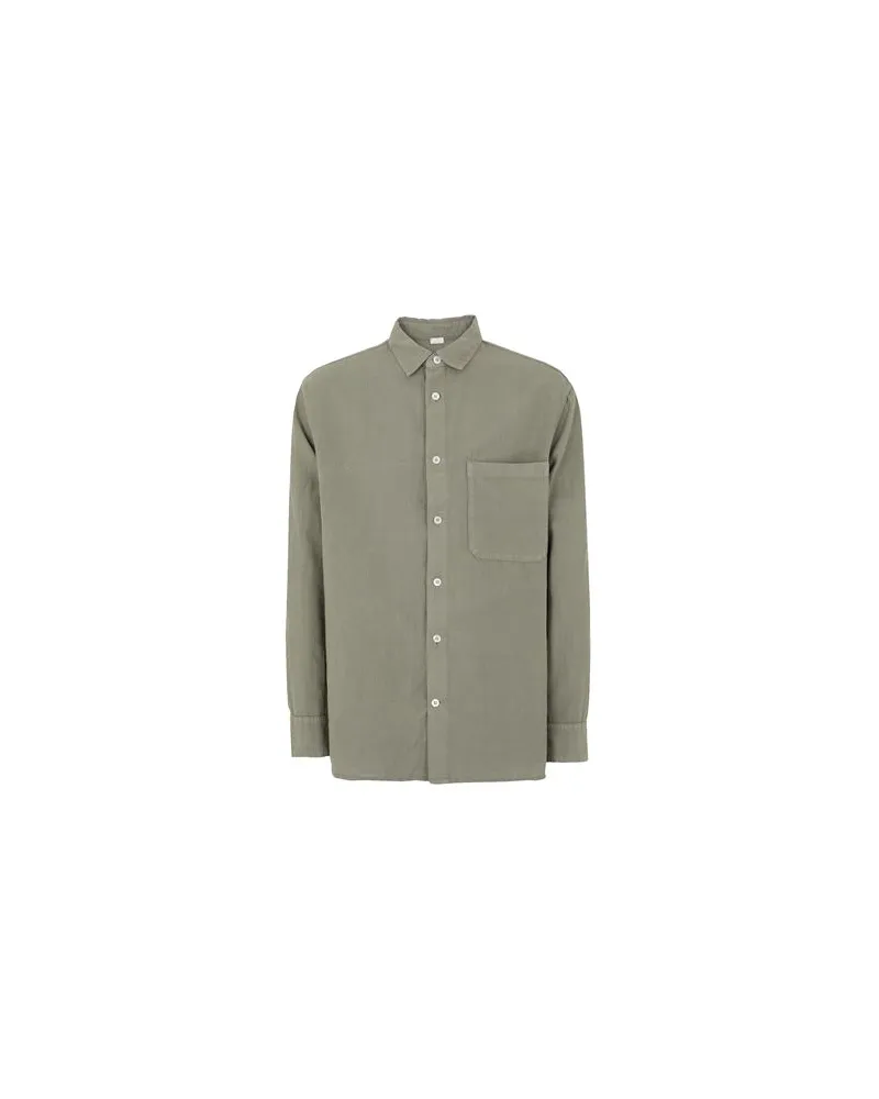 8 by Yoox COTTON-LINEN LOOSE FIT L/SLEEVE SHIRT  - TOPS - Hemdenauf YOOX.COM Salbeigrün
