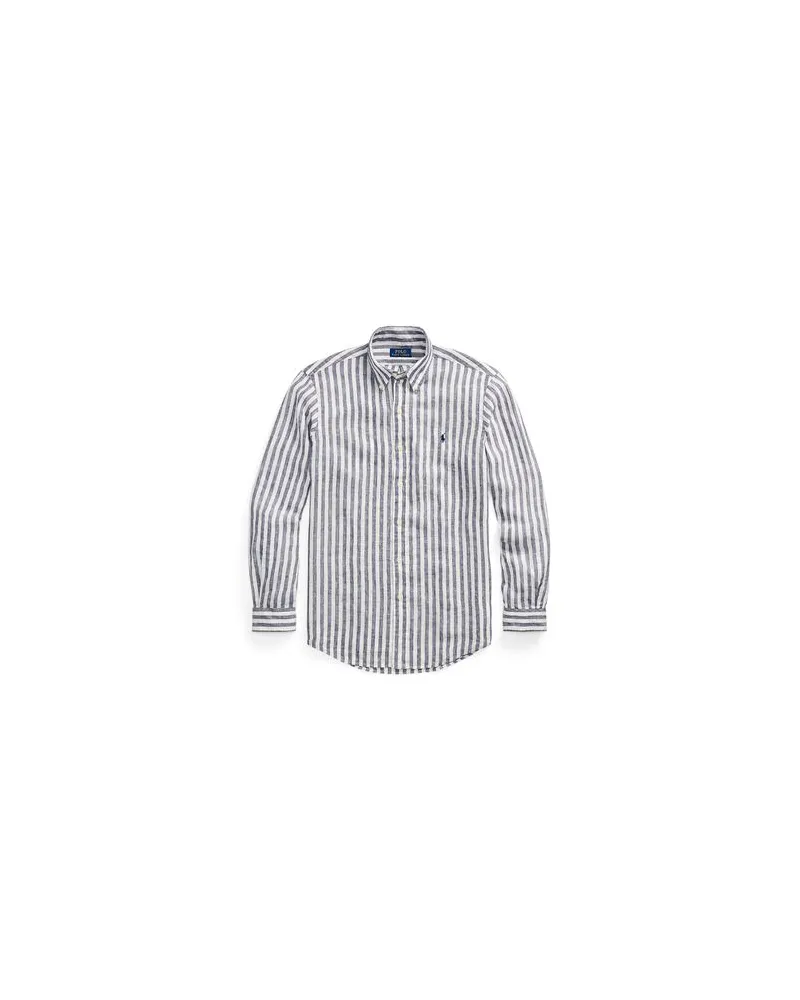 Ralph Lauren CUSTOM FIT STRIPED LINEN SHIRT  - TOPS - Hemdenauf YOOX.COM Blau