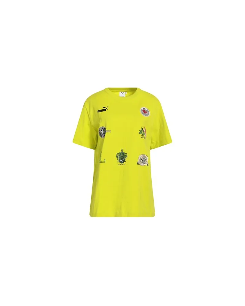 Puma x LIBERTY Badge Tee  - TOPS - T-shirtsauf YOOX.COM Limettengrün